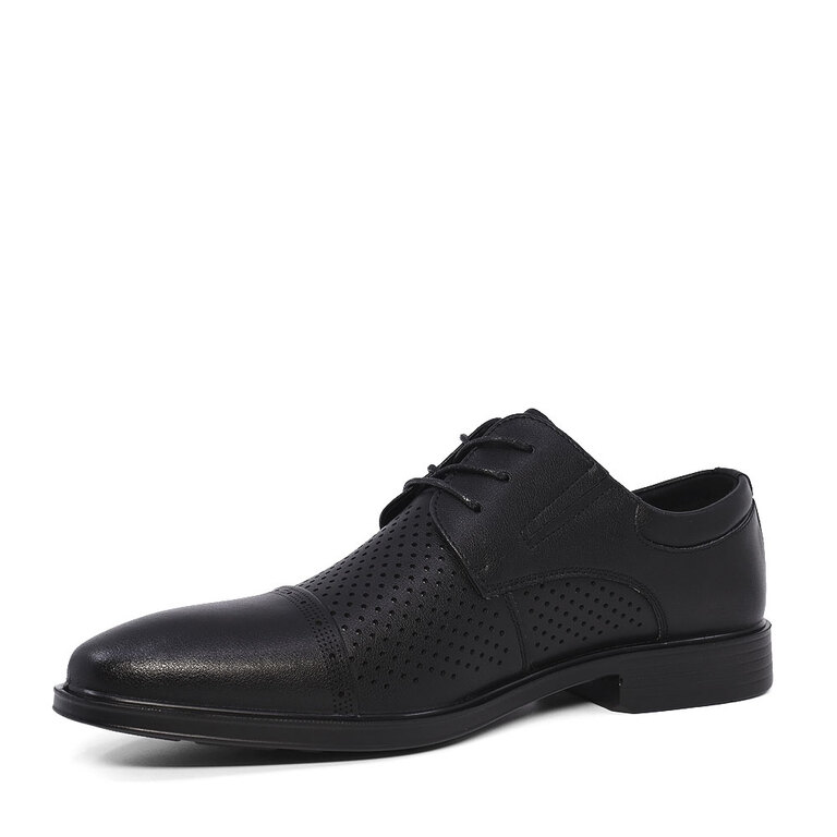 Pantofi derby bărbați Benvenuti negri din piele 3857BPF439N