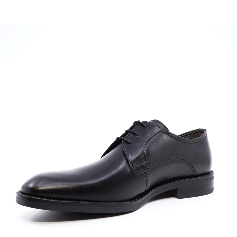 Pantofi derby bărbați Benvenuti negri din piele 715BP8692N
