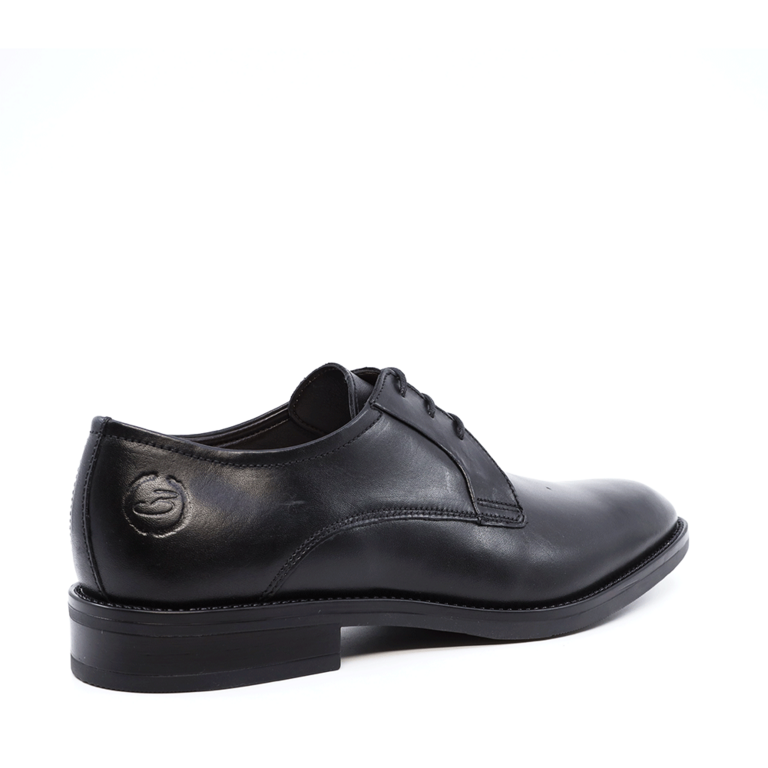 Pantofi derby bărbați Benvenuti negri din piele 715BP8692N