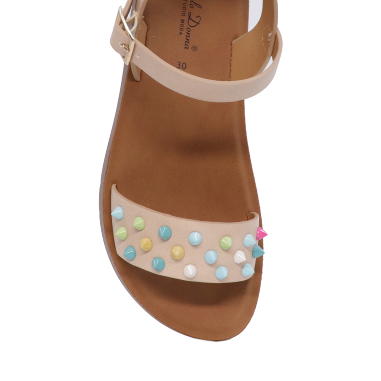 Sandale fete Benvenuti bej cu ținte colorate 2575FS3319BE