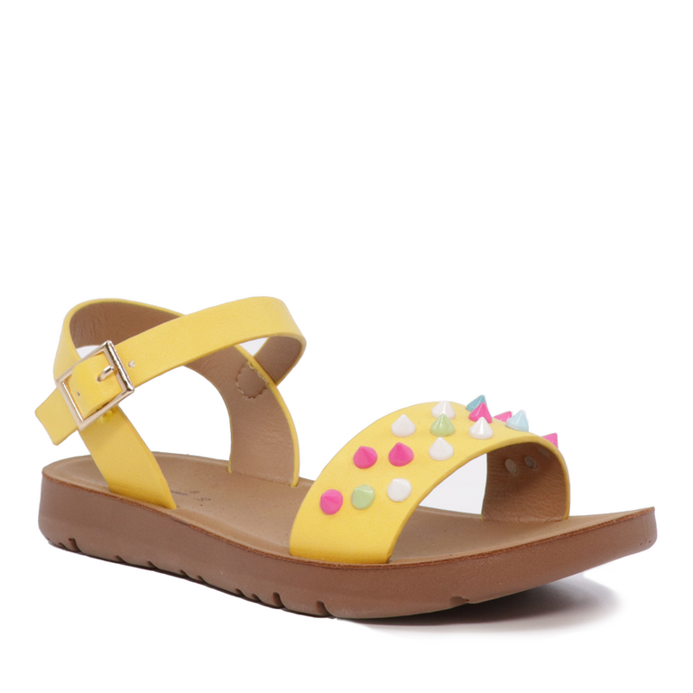 Sandale fete Benvenuti galbene cu ținte colorate 2575FS3319G