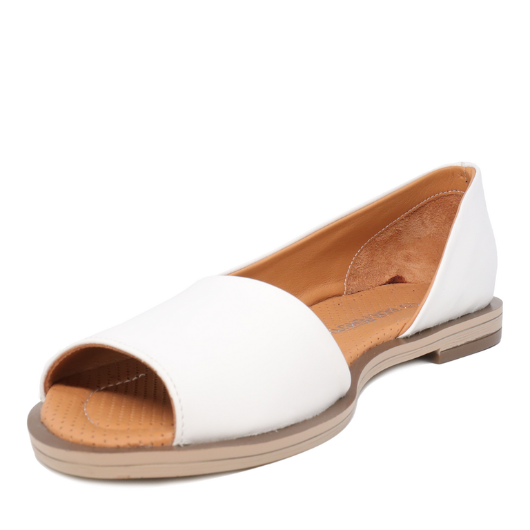 Pantofi decupați femei Benvenuti albi din piele 2755DD2110A 