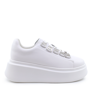Pantofi sport femei Benvenuti albi din piele 3747dp001a