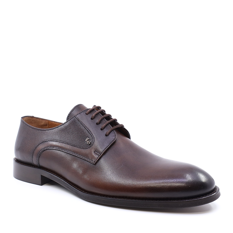 Pantofi derby bărbați Enzo Bertini maro din piele 3385BP3610M