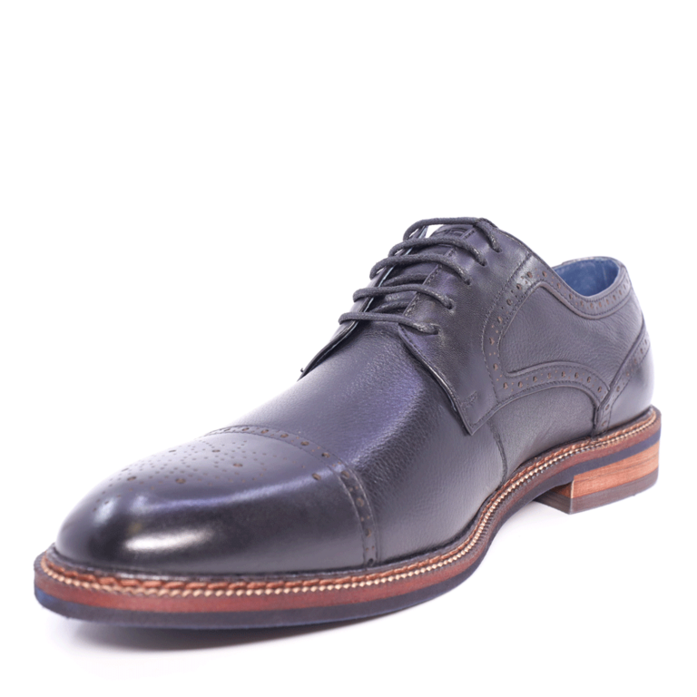 Pantofi derby bărbați Enzo Bertini negri din piele naturală 1786BP10113N