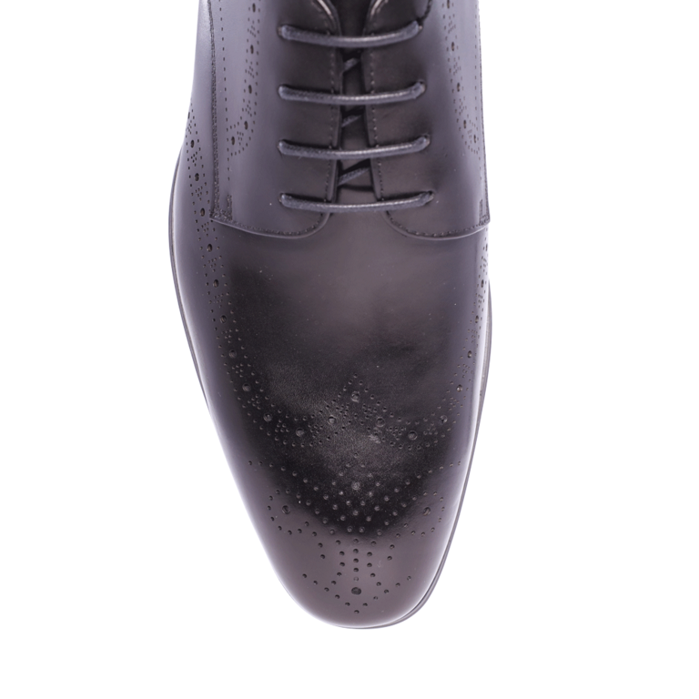 Pantofi derby bărbați Luca di Gioia negri din piele naturală 1796BP19370N