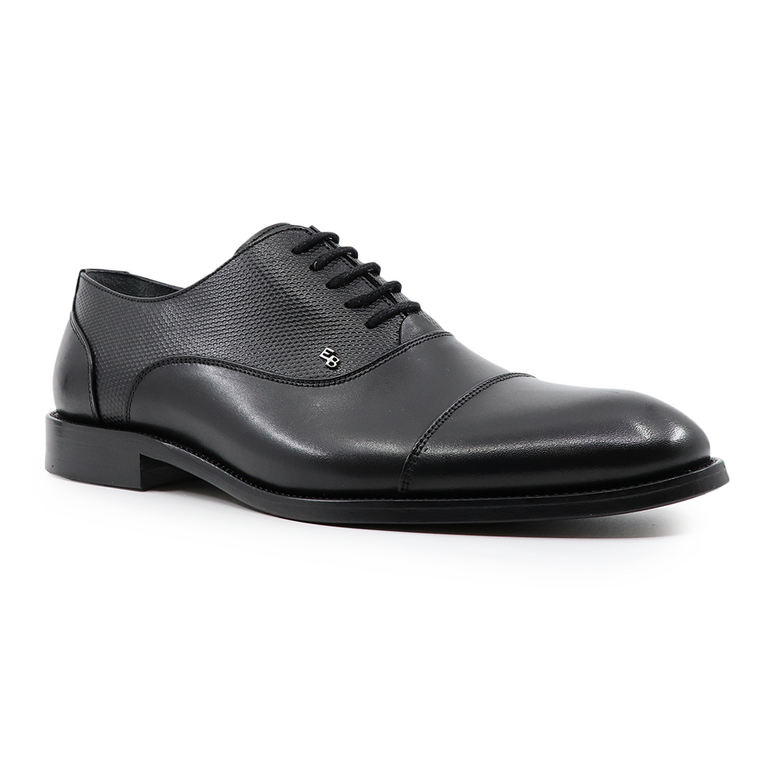 Pantofi oxford bărbați Enzo Bertini negri din piele 3385bp3580n