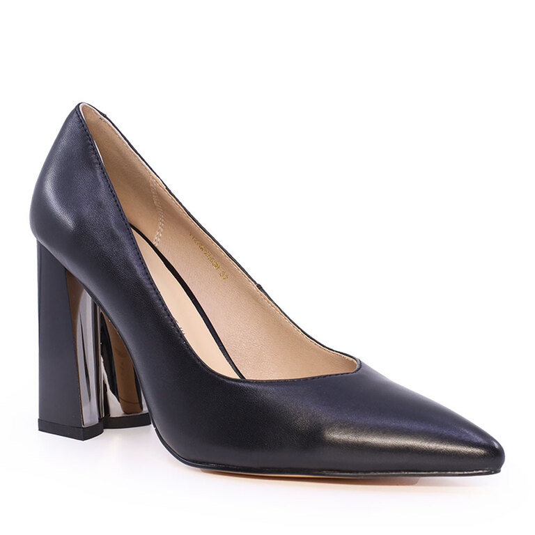 Pantofi femei Enzo Bertini negri din piele cu toc înalt 1127DP2863N