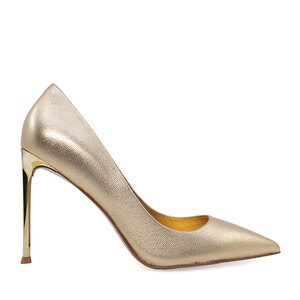 Pantofi stiletto femei Enzo Bertini aurii cu toc din piele 1627DP1353AU