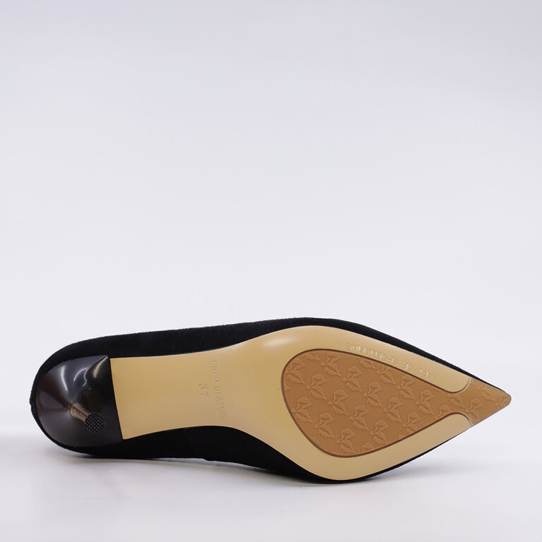 Pantofi stiletto femei Enzo Bertini negri din piele întoarsă cu toc 3867DP271VN