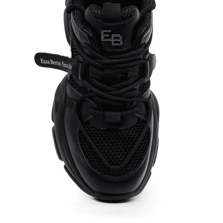Sneakers femei Enzo Bertini negri din piele si textil 3867DP450N