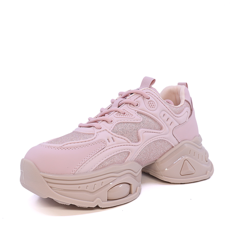 Sneakers femei Enzo Bertini roz din piele si textil 3867DP550RO