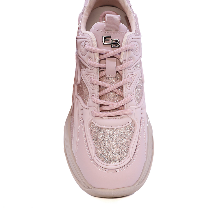 Sneakers femei Enzo Bertini roz din piele si textil 3867DP550RO