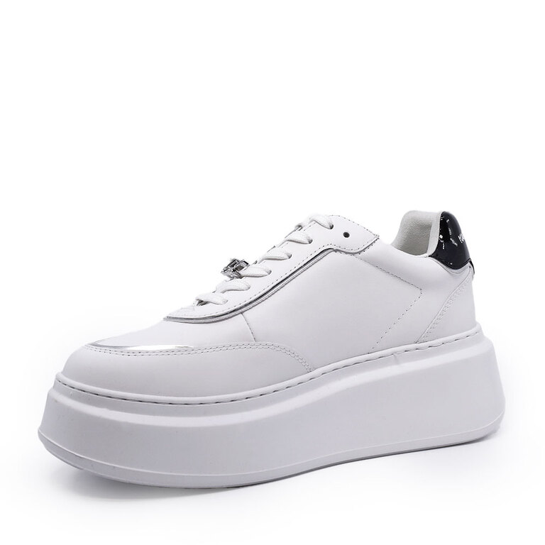 Sneakers femei Karl Lagerfeld Anakapri Brooch  albi din piele 2057DP63519A