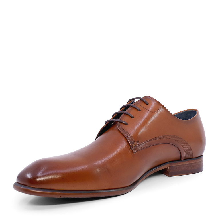 Pantofi derby bărbați Luca di Gioia cognac din piele 1797BP2026CO