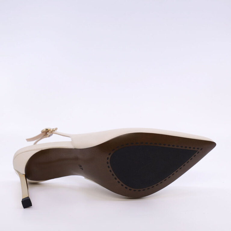 Pantofi stiletto  slingback femei Luca di Gioia bej din piele 3847dd277be