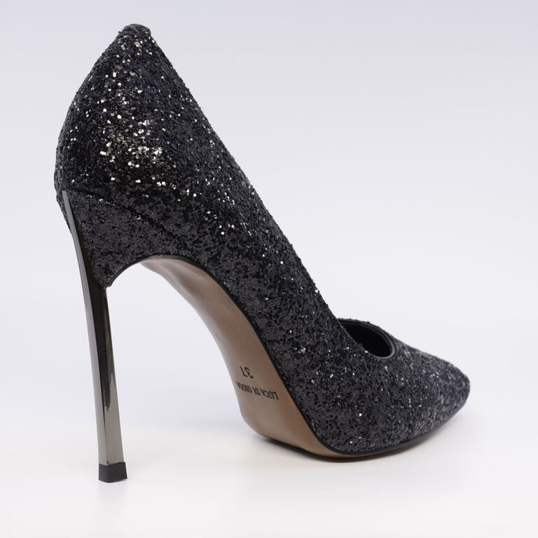 Pantofi stiletto  femei Luca di Gioia negri din glitter 3847DP278GLN