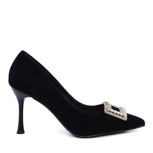 Pantofi stiletto femei Luca di Gioia negri din piele întoarsă 3487DP182VN