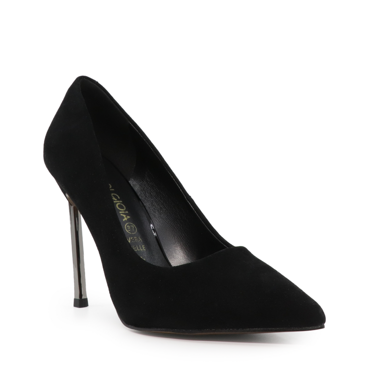 Pantofi stiletto femei Luca di Gioia negri din piele întoarsă 3846dp030vn