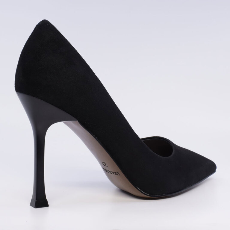 Pantofi stiletto femei Luca di Gioia negri din piele întoarsă 3847DP272VN