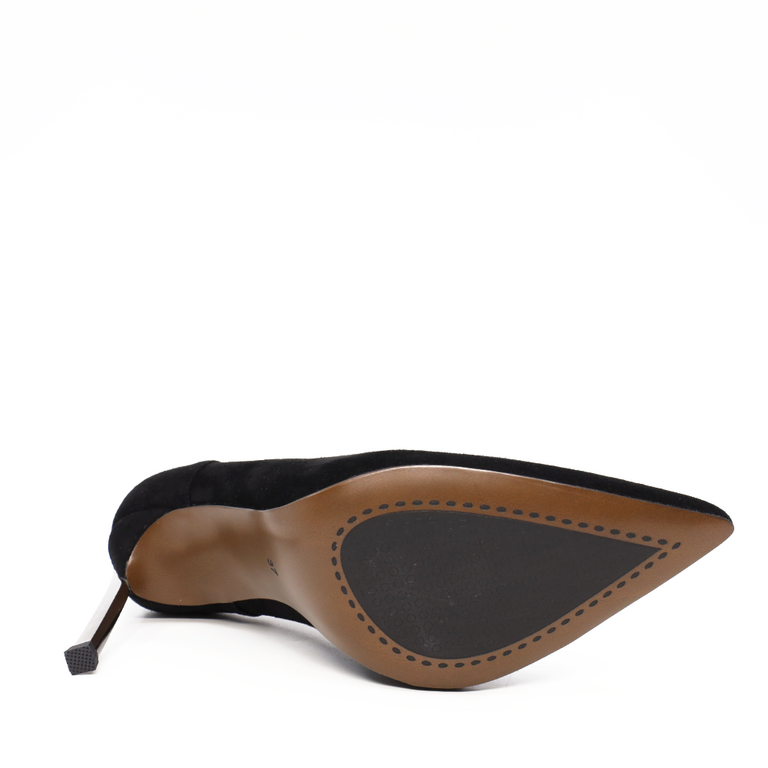 Pantofi stiletto femei Luca di Gioia negri din piele întoarsă cu toc 3846dp102vn