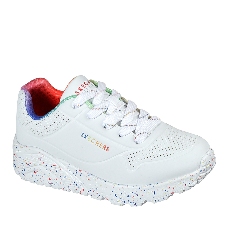 Pantofi sport femei Skechers albi din sintetic 1967dp310456a