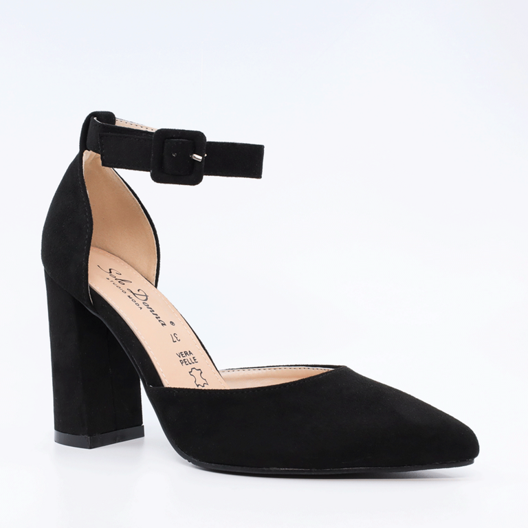 Pantofi decupați femei Solo Donna negre din velur 1167dd1210vn