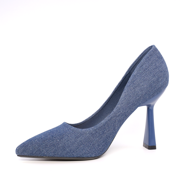Pantofi stiletto femei Solo Donna bleumarin cu toc asimetric 1167DP2610JBL