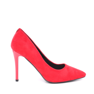 Pantofi stiletto femei Solo Donna roșii din velur sintetic cu toc înalt 1166DP4753VR