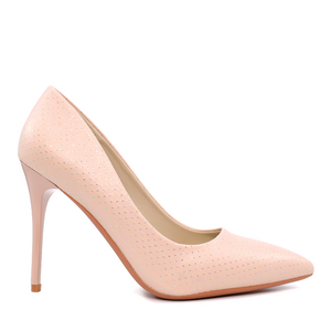 Pantofi stiletto femei Solo Donna roz cu buline argintii 1165DP4400RO 