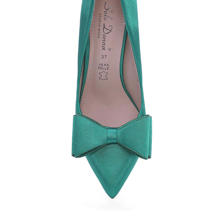 Pantofi stiletto femei Solo Donna verzi din satin 1167DP2810RAV