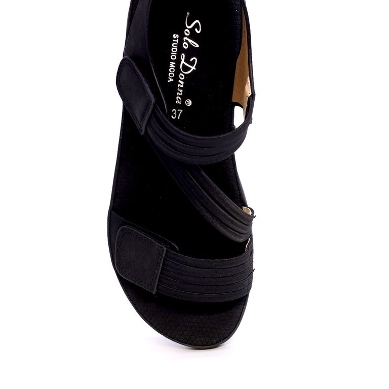 Sandale femei Solo Donna negre cu baretă elastică 2857DS0713N