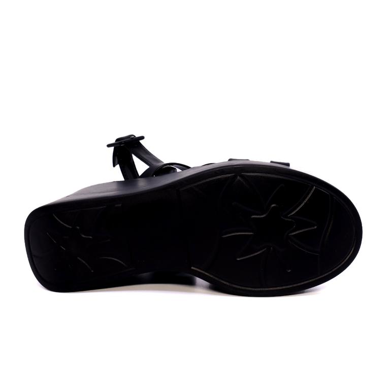 Sandale femei Solo Donna negre din sintetic cu platformă 2547DS9127N