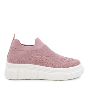 Sneakers slip on femei Solo Donna roz  din material knitted 2545DPS0192RO 