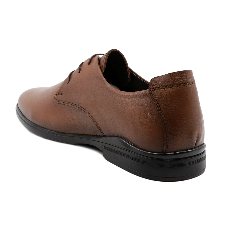 Pantofi derby bărbați TheZeus maro cognac din piele 2105bp77720co