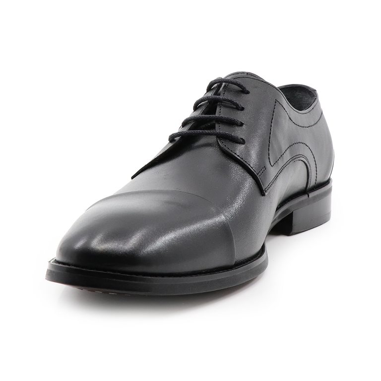 Pantofi derby bărbați TheZeus negri din piele 2105bp26051n