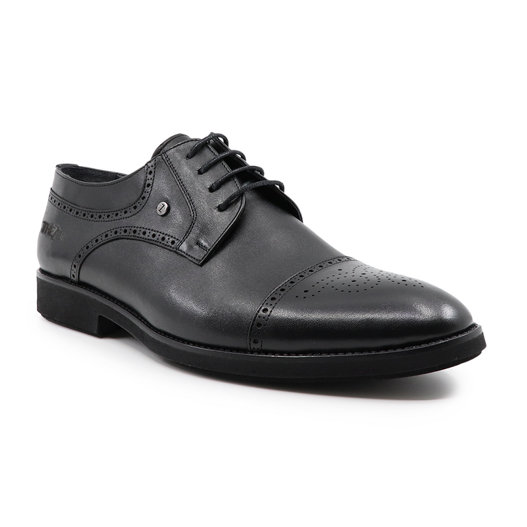 Pantofi derby bărbați TheZeus negri din piele 2105bp26063n 