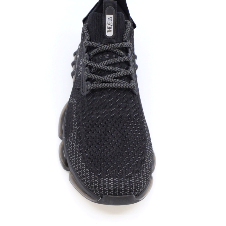 Sneakers bărbați TheZeus negri din material knitted 3765BPS0257N 