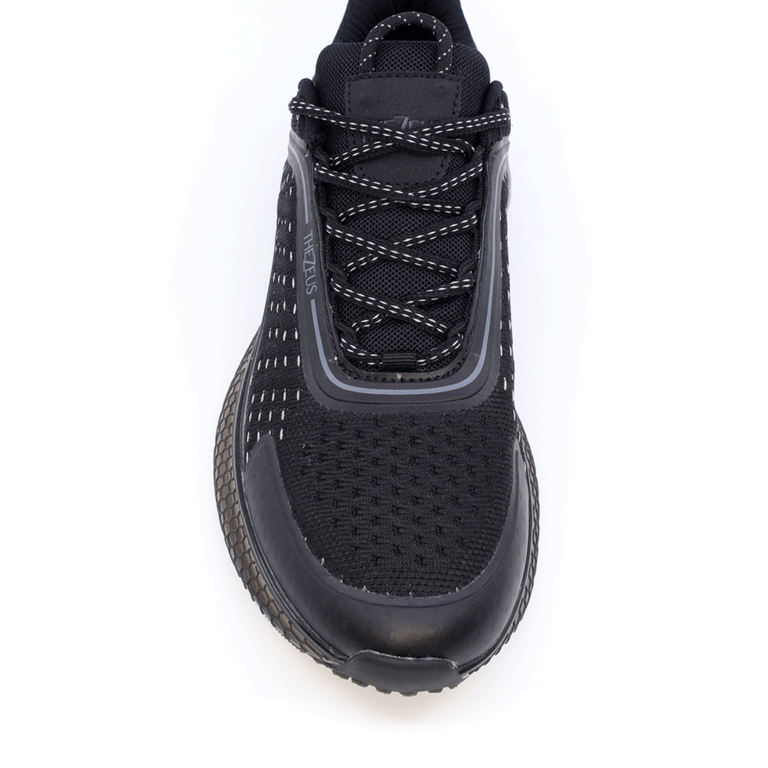 Sneakers bărbați TheZeus negri din material knitted 3765BPS0271N 