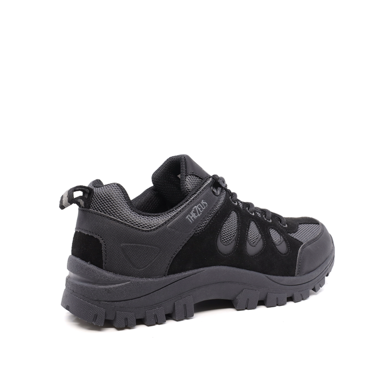 Pantofi tip trekking femei TheZeus negri din piele întoarsă și sintetic 3766DPS202204N